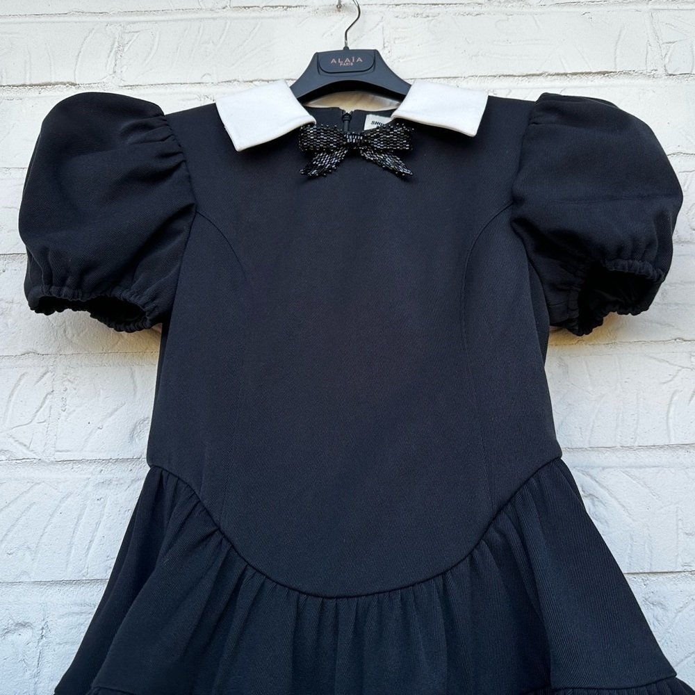 New Shushu/Tong Black Beaded Bow Minidress Size Small - Picture 9 of 16